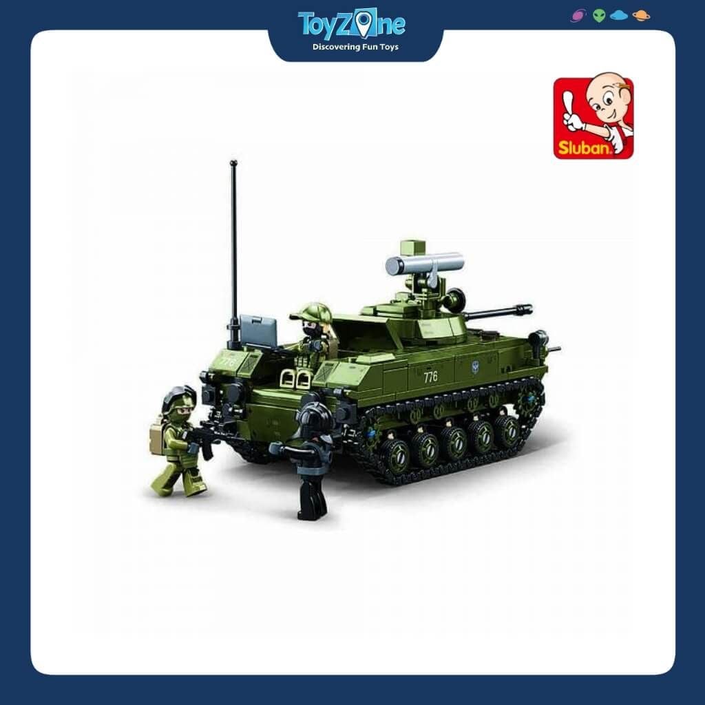 Bộ Đồ Chơi Lắp Ráp Mô Hình Xe Tăng Chiến Đấu Bọc Thép BMD-2S 2in1 1:35 SLUBAN