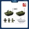 Bộ Đồ Chơi Lắp Ráp Mô Hình Xe Tăng Chiến Đấu Bọc Thép BMD-2S 2in1 1:35 SLUBAN