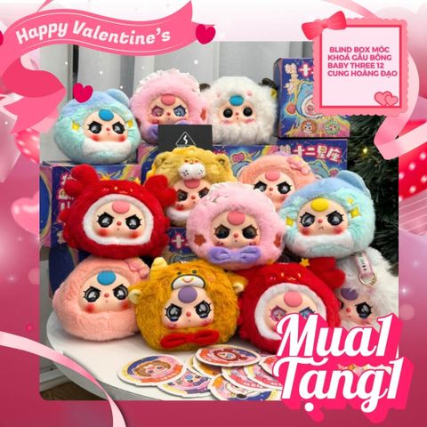 Mô hình Blind box Móc khóa Gấu Bông Baby Three 12 Cung Hoàng Đạo ( 12 Constellations ) BABY THREE
