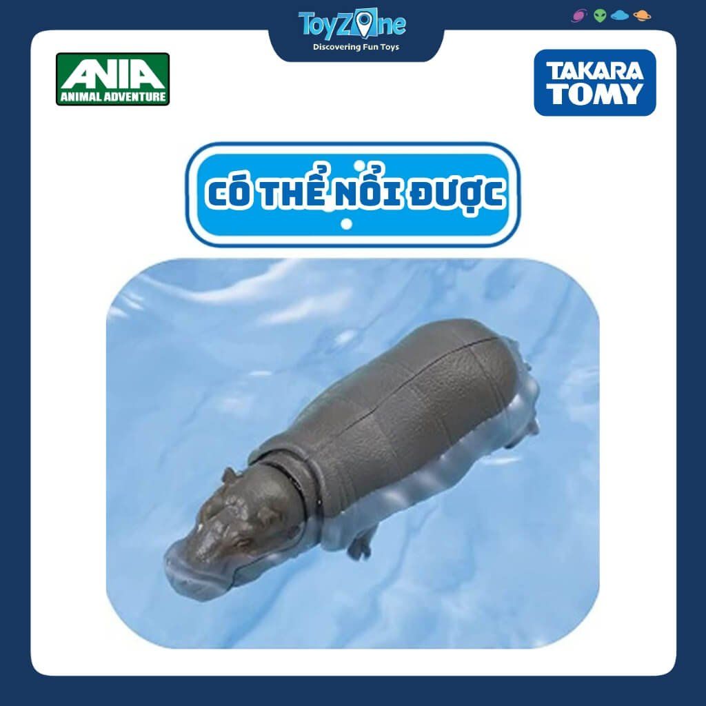 Mô hình đồ chơi Động vật Hà Mã ANIA AS-06 Hippopotamus Float TAKARA TOMY
