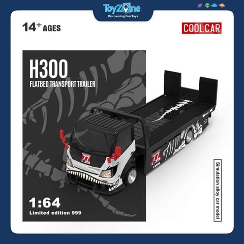 Mô hình xe tải Hino H300 Flatbed Transport Trailer 1:64 COOL CAR