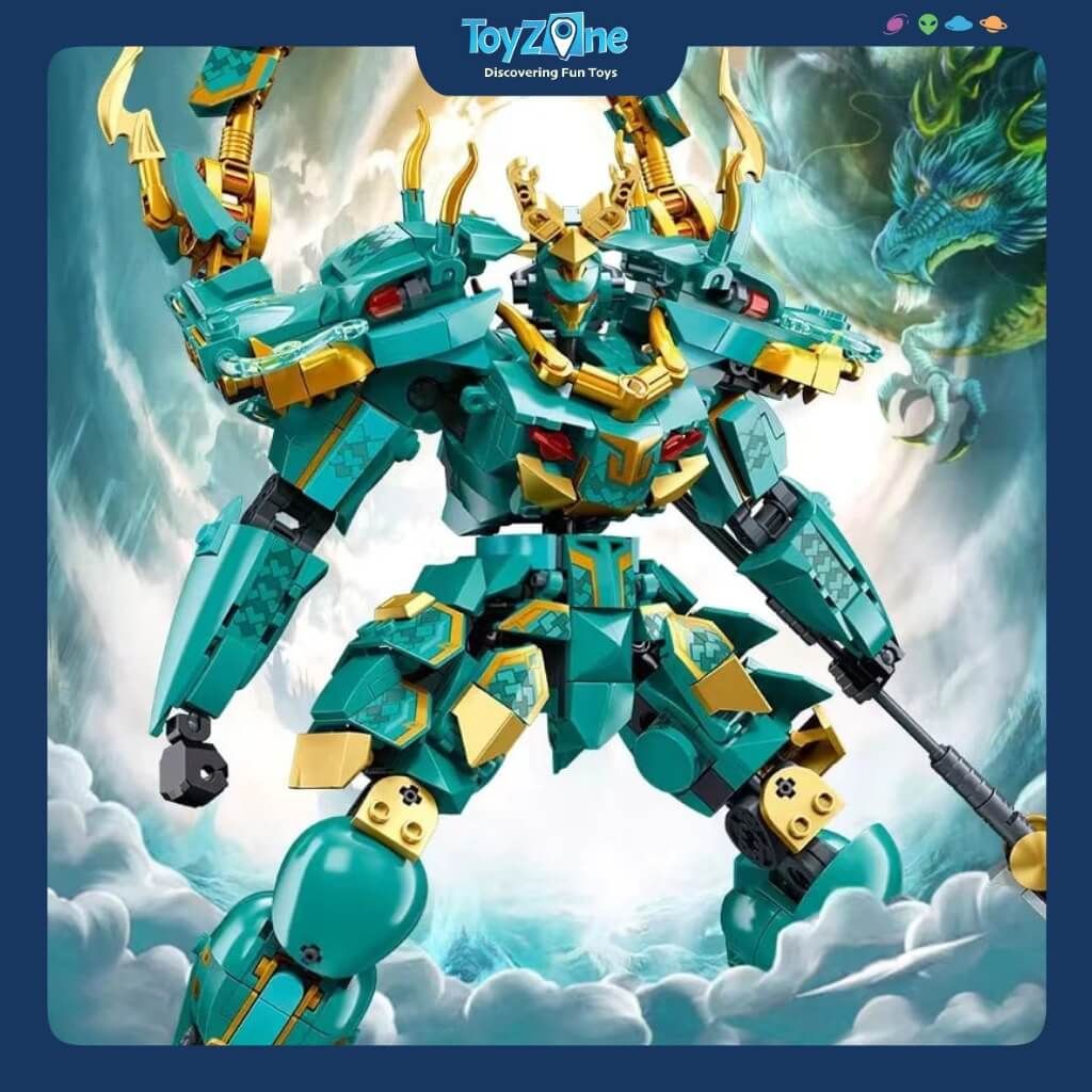 Bộ Đồ Chơi Lắp Ráp Mô Hình Sơn Hải Kinh Thanh Long Cơ Giáp SLUBAN