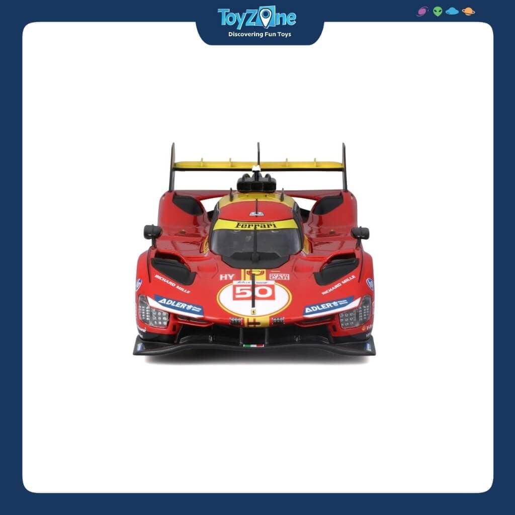 Mô hình xe Ferrari Racing 499P Le Mans Hypercar 2024 Champion 1:18 BBURAGO