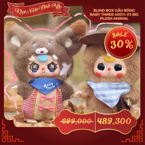 Mô hình Blind Box Gấu bông Baby Three 400% V3 Big Plush Animal CUREPLANETA