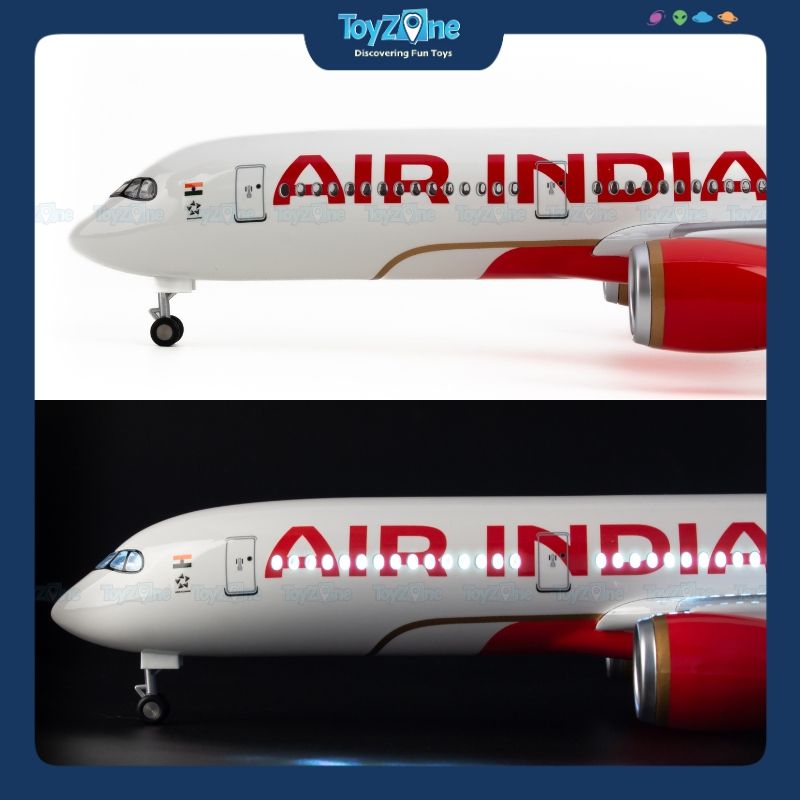 Mô hình máy bay Air India Airbus A350 47cm lắp ráp có đèn Everfly