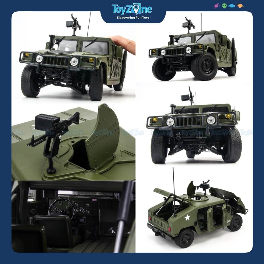 Mô hình xe quân sự Hummer Humvee Battlefield Vehicle Military 1:18 KDW