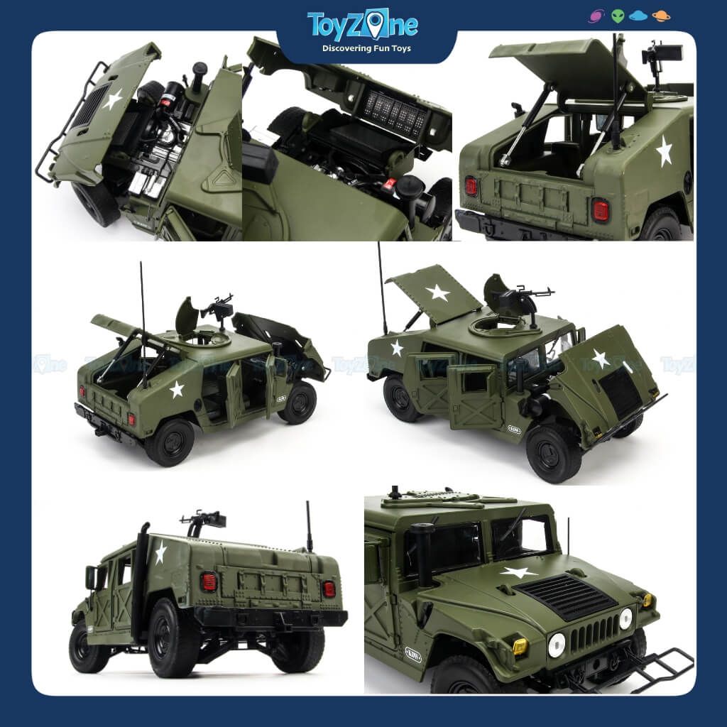 Mô hình xe quân sự Hummer Humvee Battlefield Vehicle Military 1:18 KDW