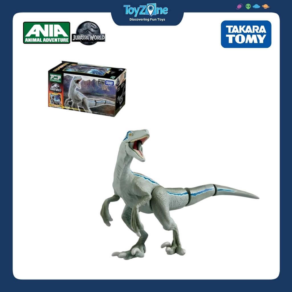 Mô hình đồ chơi Khủng Long Velociraptor ANIA Jurassic World Blue ( With Battle Card ) TAKARA TOMY