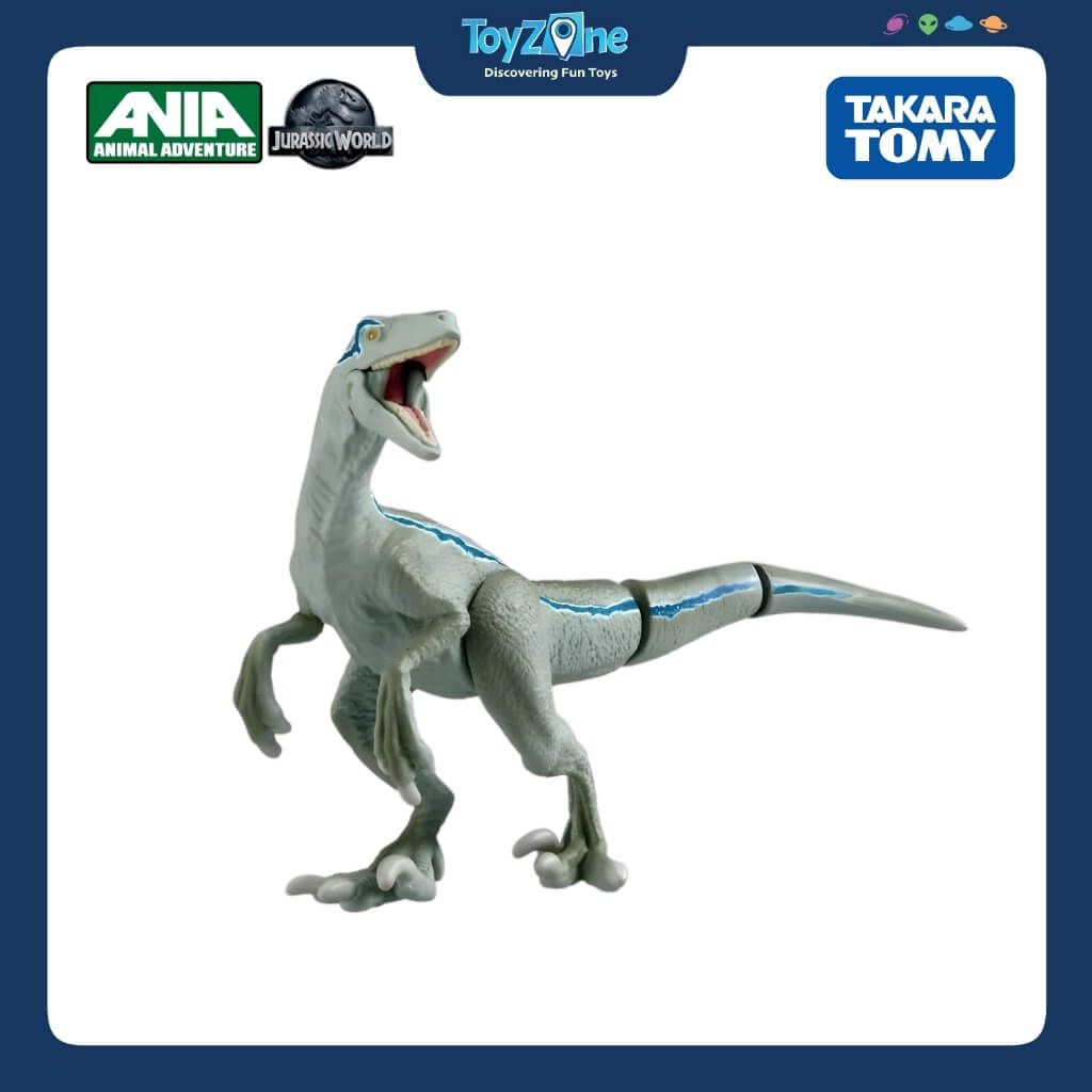 Mô hình đồ chơi Khủng Long Velociraptor ANIA Jurassic World Blue ( With Battle Card ) TAKARA TOMY