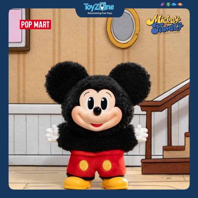 Mô hình Blind box Móc khoá Gấu bông Mickey Family Cute Together Keychain Series POP MART