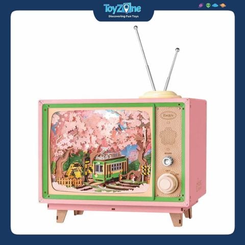 Mô hình gỗ lắp ráp 3D Tivi Chuyến Tàu Hoa Anh Đào Rolife Sakura Dreamy Tour AMT02 ROBOTIME