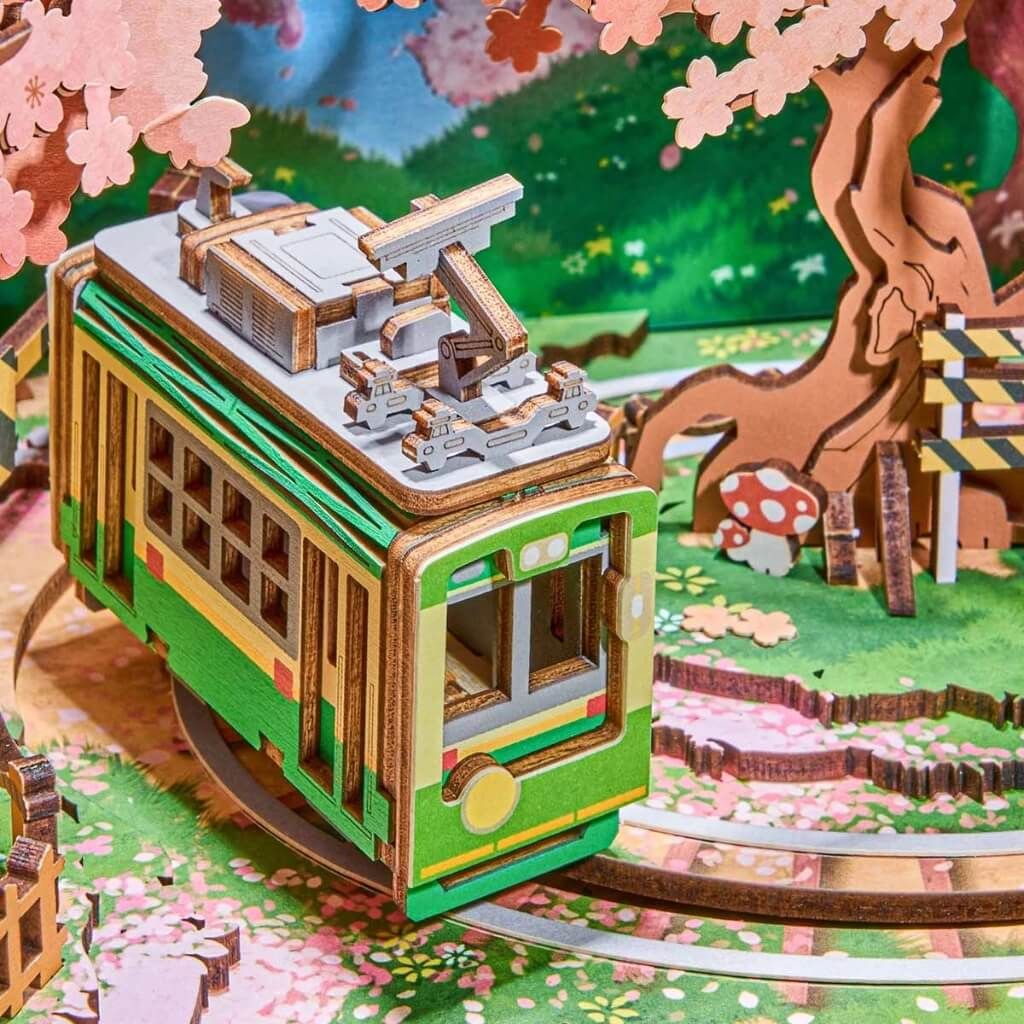 Mô hình gỗ lắp ráp 3D Tivi Chuyến Tàu Hoa Anh Đào Rolife Sakura Dreamy Tour AMT02 ROBOTIME