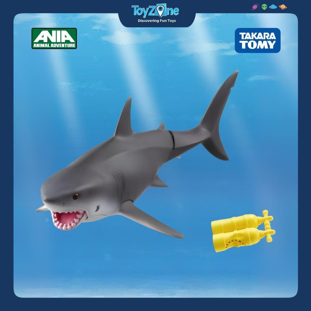 Mô hình đồ chơi Động Vật Cá Mập Trắng Lớn ANIA AS-07 Great White Shark TAKARA TOMY