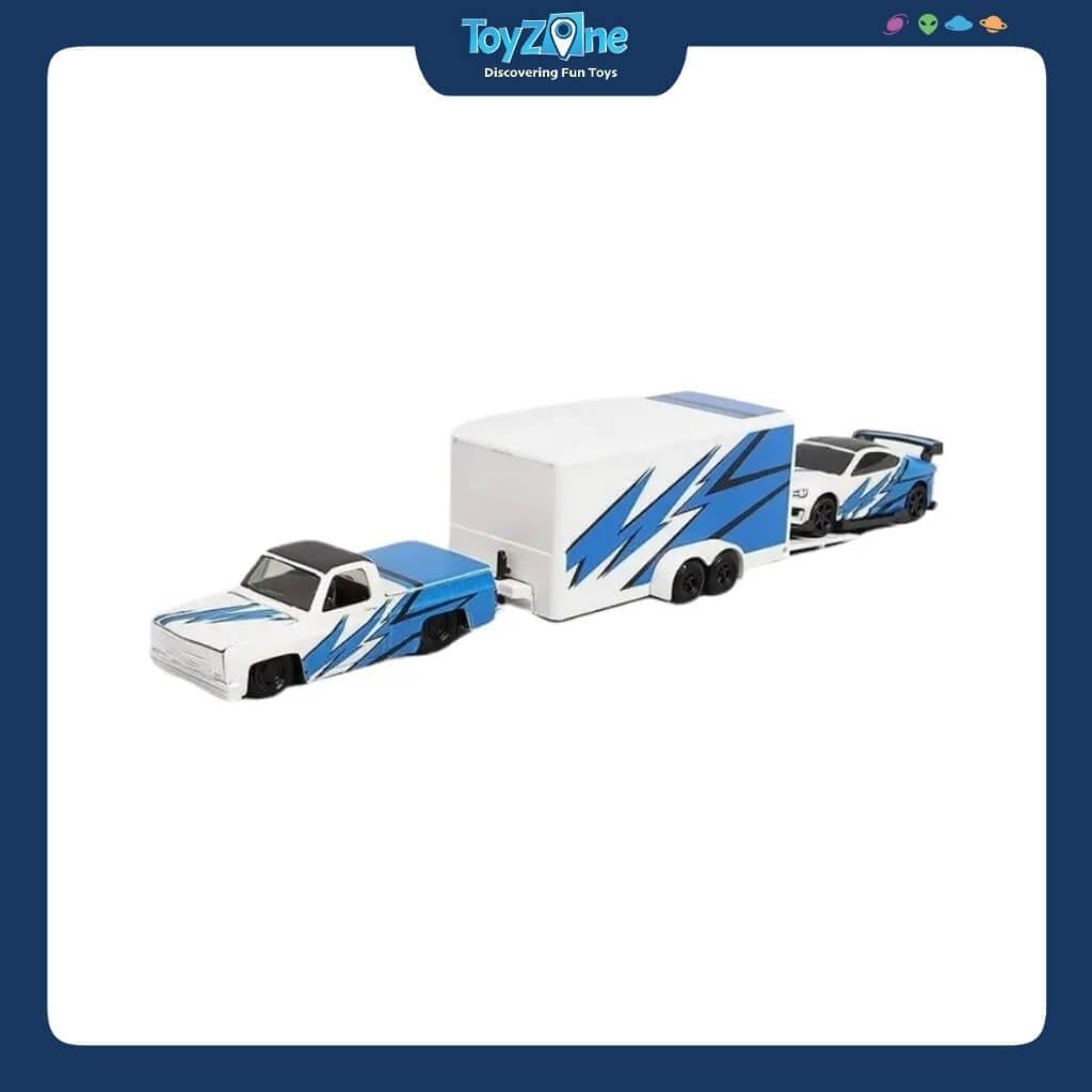 Mô hình xe vận chuyển Chevrolet 1500 1987 + Subaru BRZ 2019 Design Team Hauler 1:64 MAISTO
