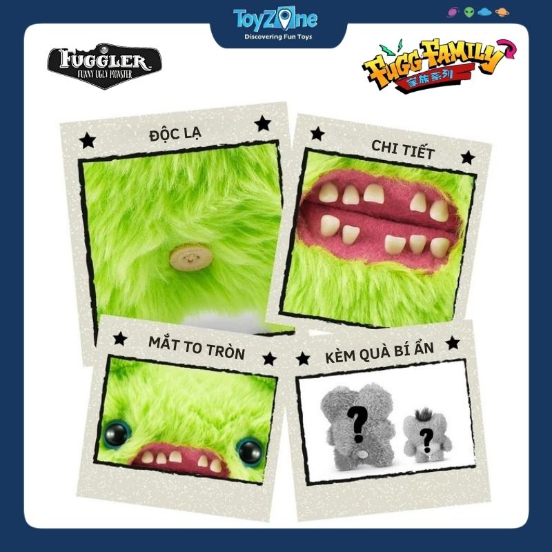 Mô hình đồ chơi sưu tầm Fuggler Fugg Family ( Gia Đình Quái Vật Fuggler ) ZURU TOYS