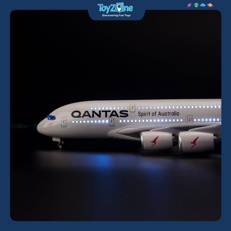 Mô hình máy bay Qantas 47cm lắp ráp có đèn Everfly