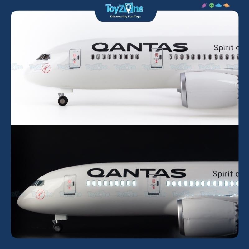 Mô hình máy bay Qantas 47cm lắp ráp có đèn Everfly