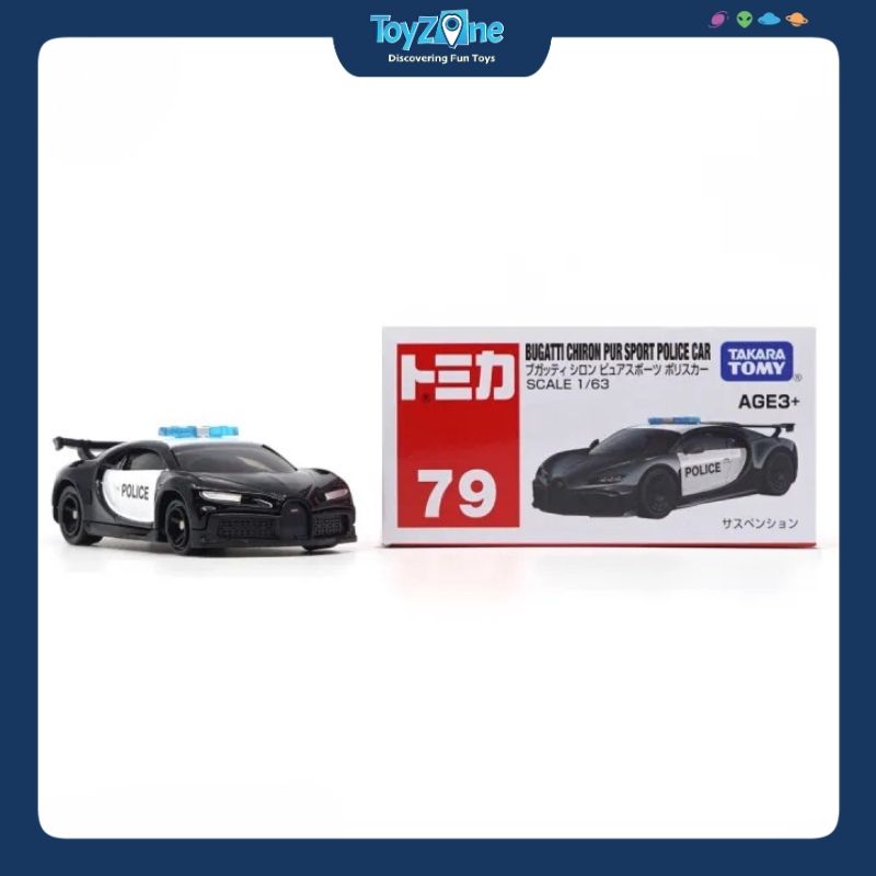Mô hình xe Bugatti Chiron Pur Sport Police Car No.79 1:63 Tomica