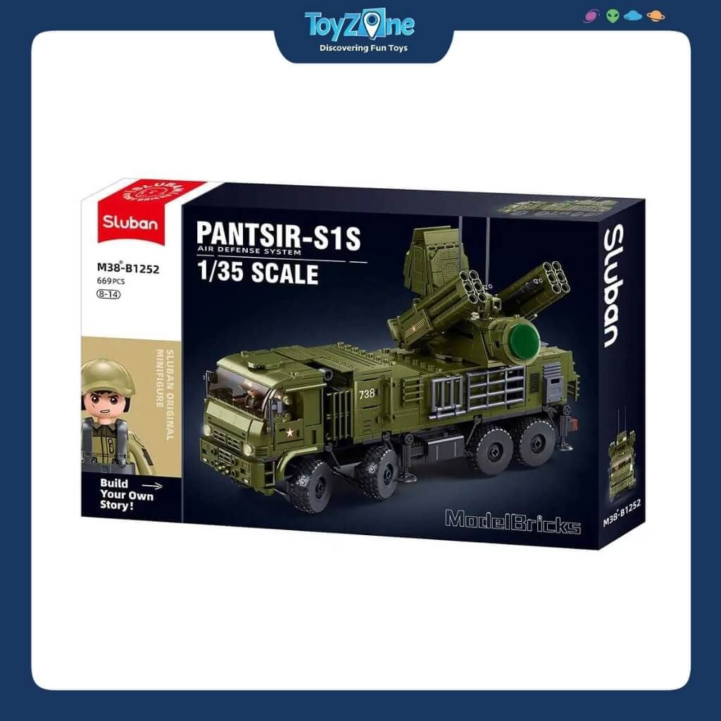 Bộ Đồ Chơi Lắp Ráp Mô Hình Xe Chiến Đấu Phòng Không Pantsir-S1S 1:35 SLUBAN