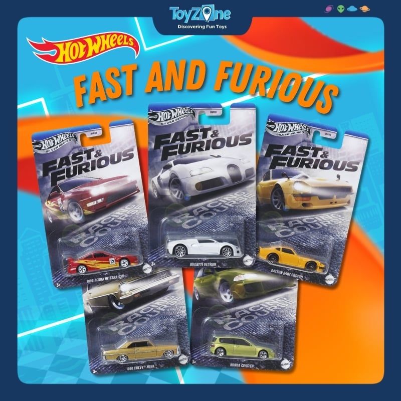 Đồ chơi mô hình xe Hot wheels Silver Series Fast And Furious Racing Course chính hãng