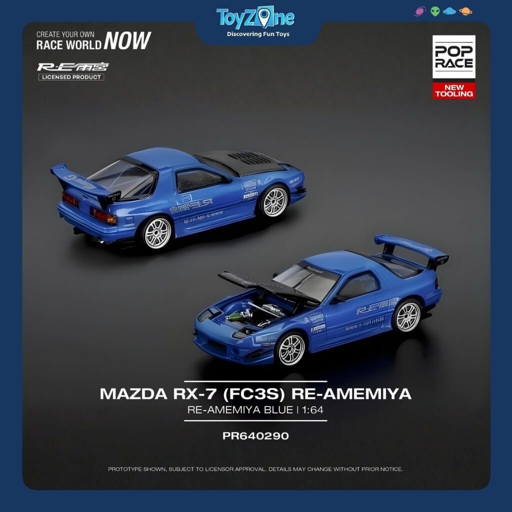 Mô hình xe Mazda RX-7 FC3S Re-Amemiya Widebody 1:64 Pop Race