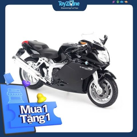 Mô hình xe mô tô BMW K1200S 1:18 Welly Black- 12829PW