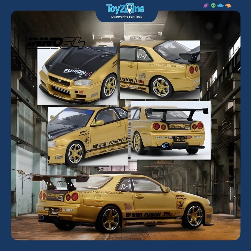 Mô hình xe Nissan Skyline GT-R R34 Top Secret 1:64 INNO64