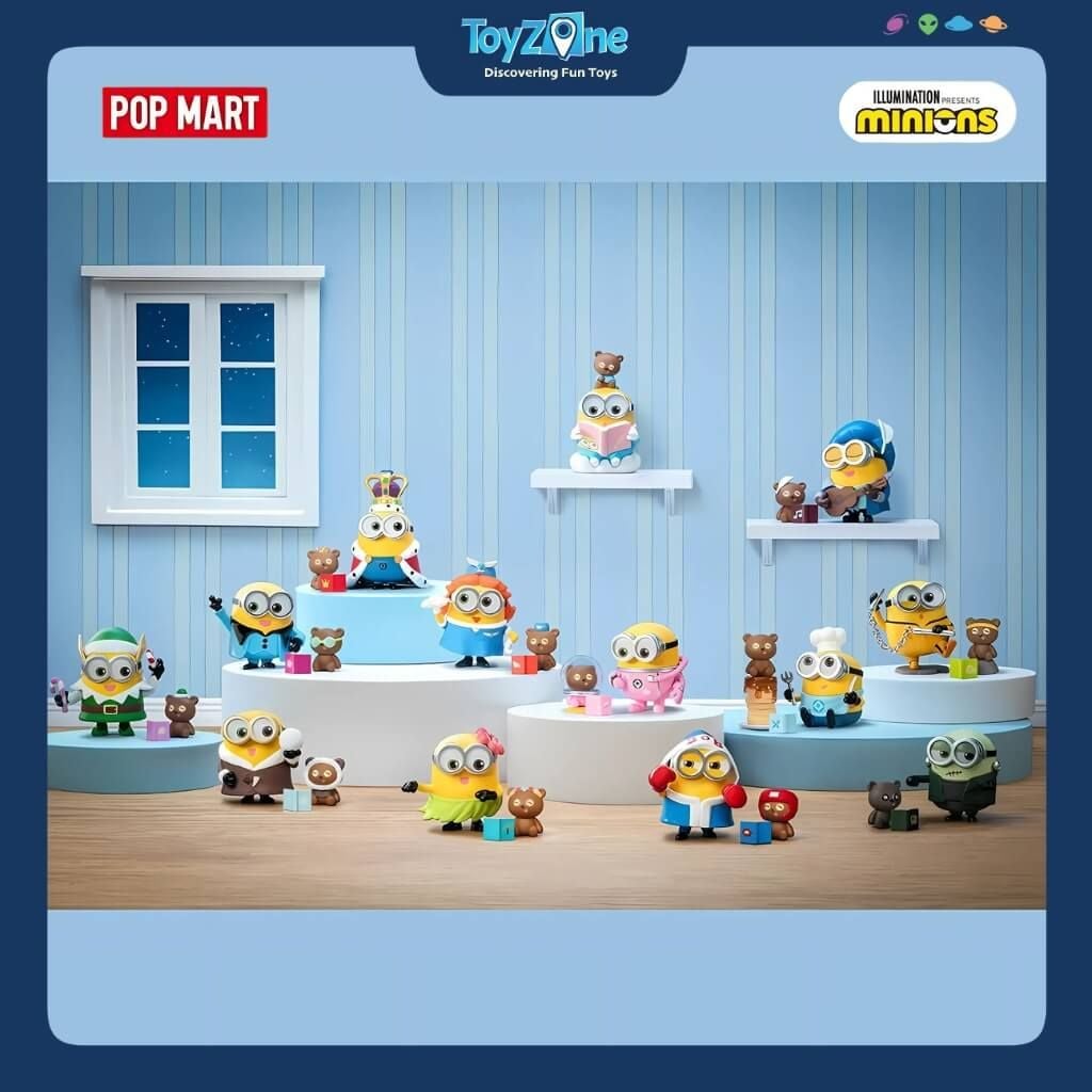 Mô hình đồ chơi Blind box Minions Bedtime Stories by Bob and Tim Series Figures ( Câu Chuyện Trước Khi Ngủ ) POP MART