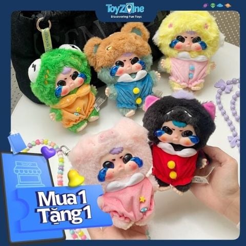 Mô hình Blind Box Móc khoá Gấu bông Baby Three Sad Baby Slumber Party Series CUREPLANETA