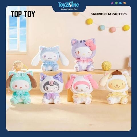 Mô hình Blind box Móc khóa Gấu bông Sanrio Characters Play With Kittens Series Plush Pendant ( Chơi Với Mèo Con ) TOP TOY