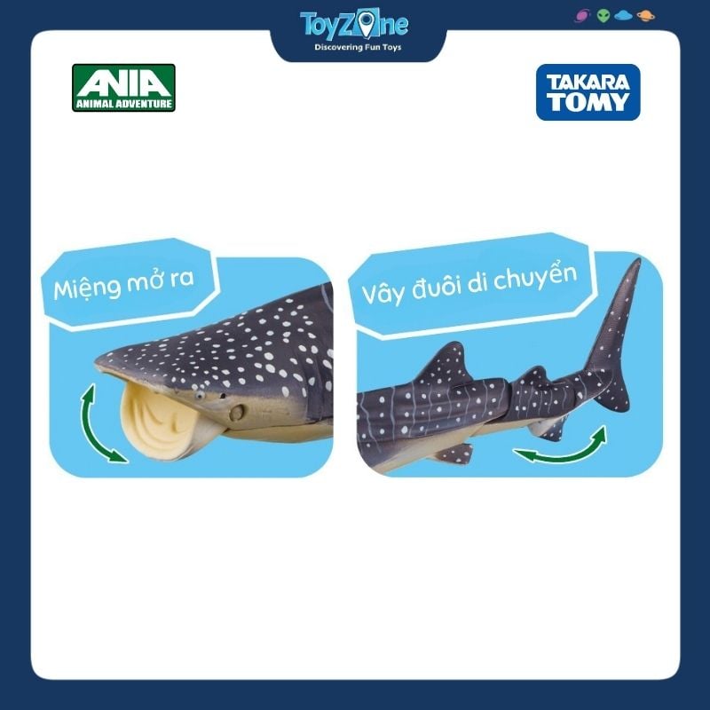 Mô hình đồ chơi Động Vật Cá Nhám Voi ANIA AL-05 Whale Shark ( Floating Ver ) TAKARA TOMY