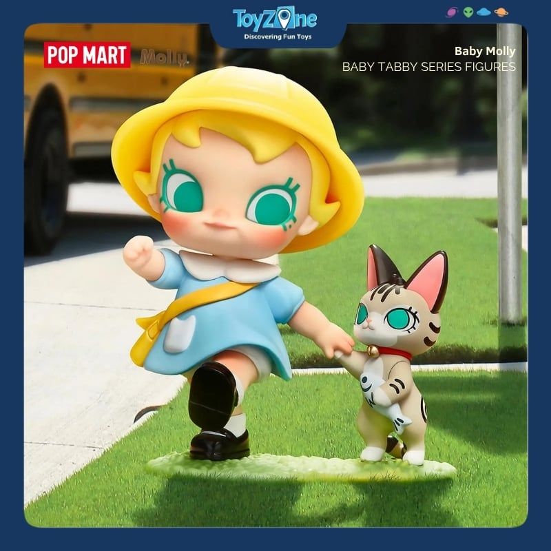 Mô hình đồ chơi Blind box Baby Molly and Baby Tabby Series Figures ( Bé Molly và Mèo Mướp Nhỏ ) POP MART