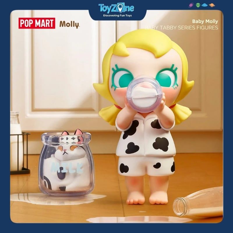 Mô hình đồ chơi Blind box Baby Molly and Baby Tabby Series Figures ( Bé Molly và Mèo Mướp Nhỏ ) POP MART