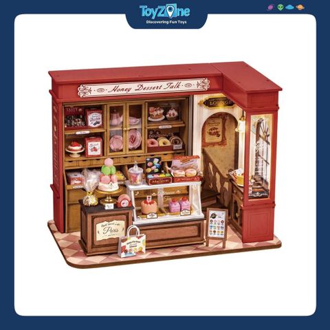 Mô hình lắp ráp nhà gỗ DIY Tiệm Bánh Ngọt Honey Rolife Honey Dessert Talk ROBOTIME