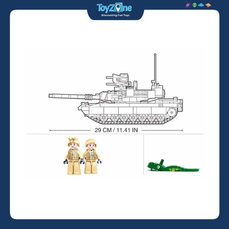 Bộ đồ chơi mô hình lắp ráp xe tăng M1A2 SEP V2 Abrams Sluban