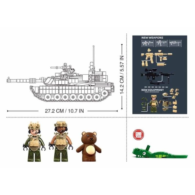 Bộ đồ chơi mô hình lắp ráp xe tăng M1A2 SEP V2 Abrams SLUBAN