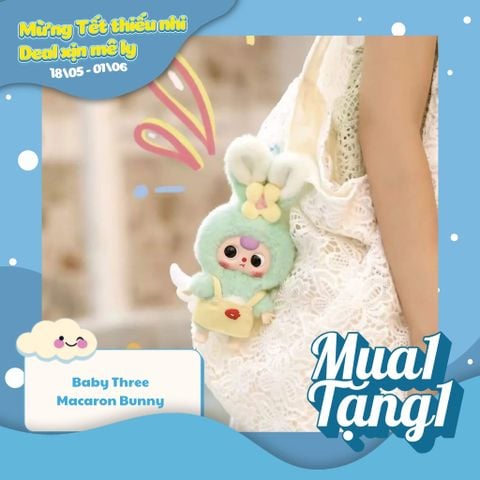 Mô hình Blind box Móc khóa Gấu bông Baby Three Macaron Bunny BABY THREE