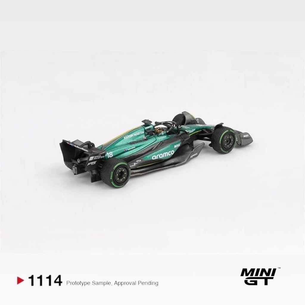 Mô hình xe Aston Martin AMR24 #18 Lance Stroll 2024 F1 2024 Canadian GP 1:64 MiniGT