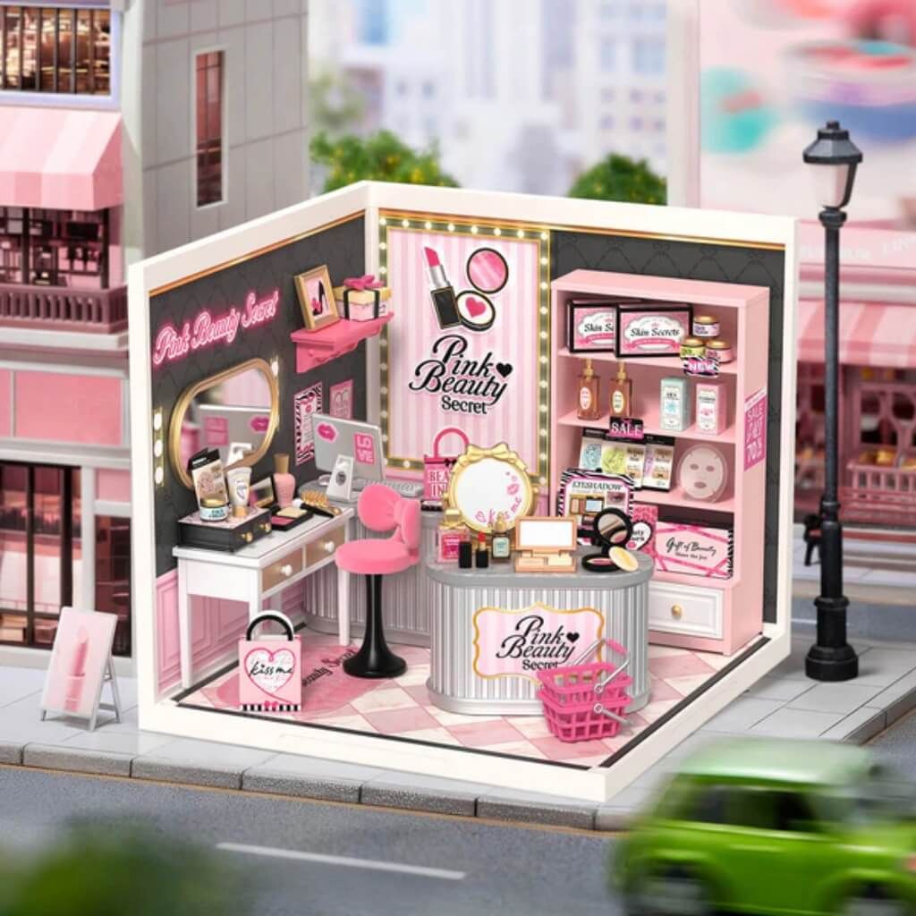 Mô hình lắp ráp nhà nhựa DIY Tiệm Mỹ Phẩm và Spa Hồng Ngọt Rolife Super Creator Pink Beauty Secret DW026 ROBOTIME