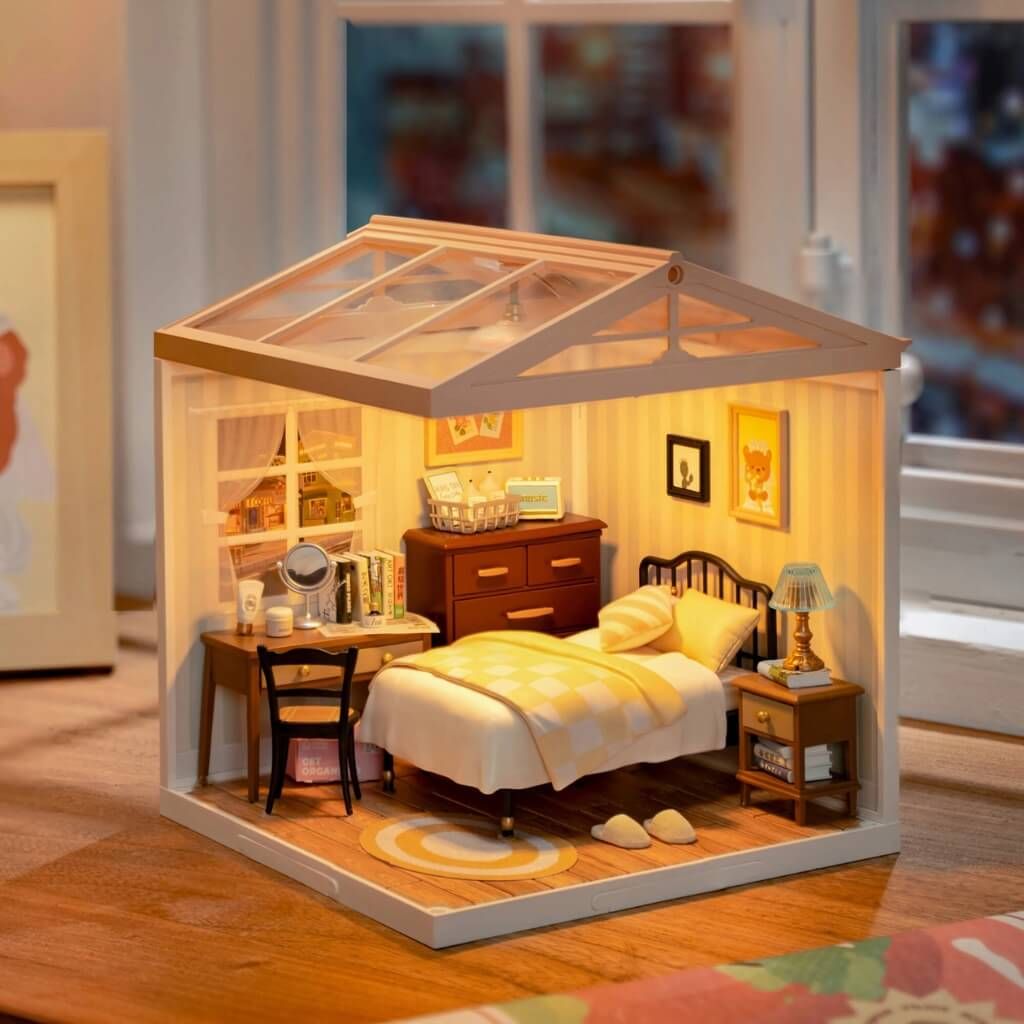 Mô hình lắp ráp nhà nhựa DIY Phòng Ngủ Ngọt Ngào Rolife Super Creator Sweet Dream Bedroom DW009 ROBOTIME