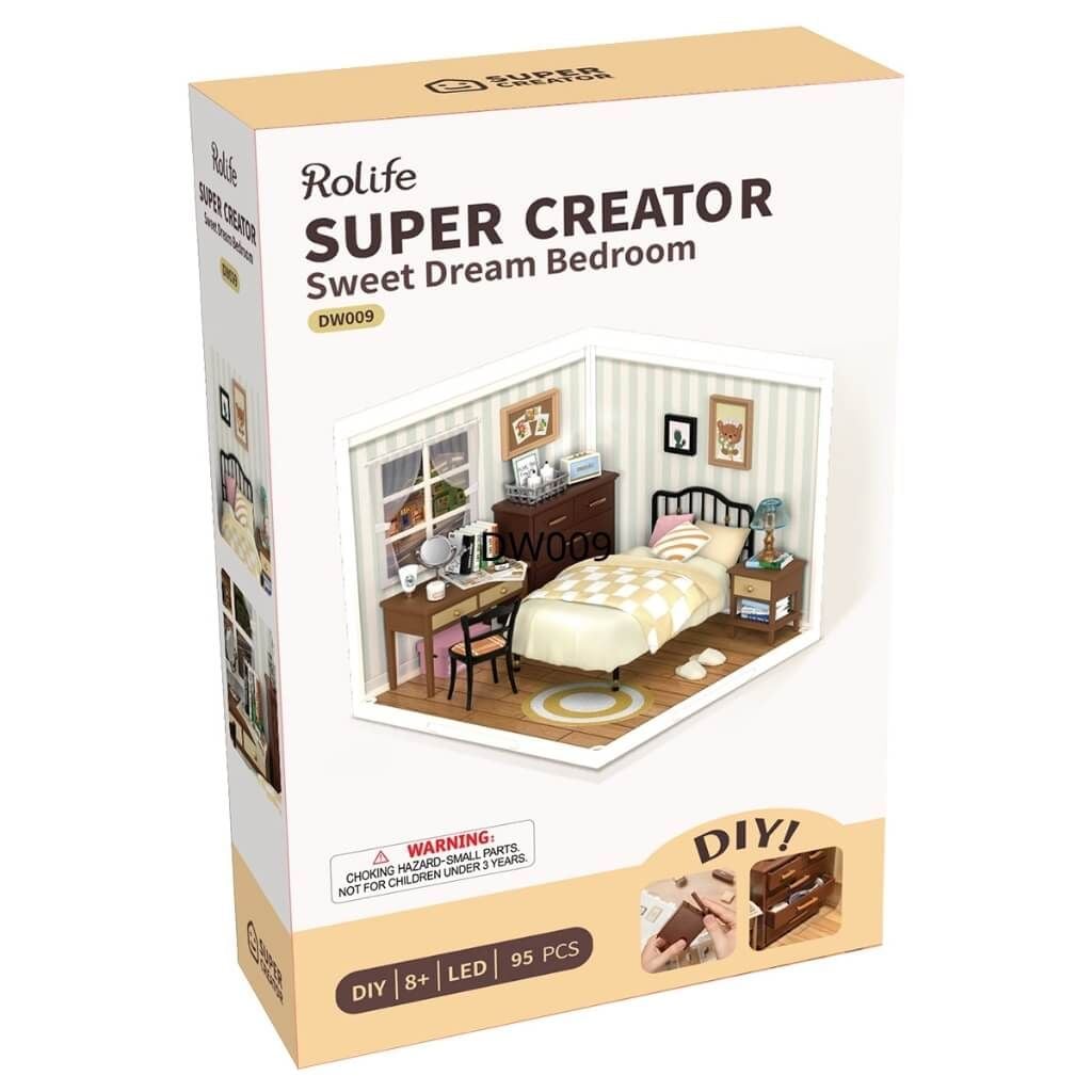 Mô hình lắp ráp nhà nhựa DIY Phòng Ngủ Ngọt Ngào Rolife Super Creator Sweet Dream Bedroom DW009 ROBOTIME