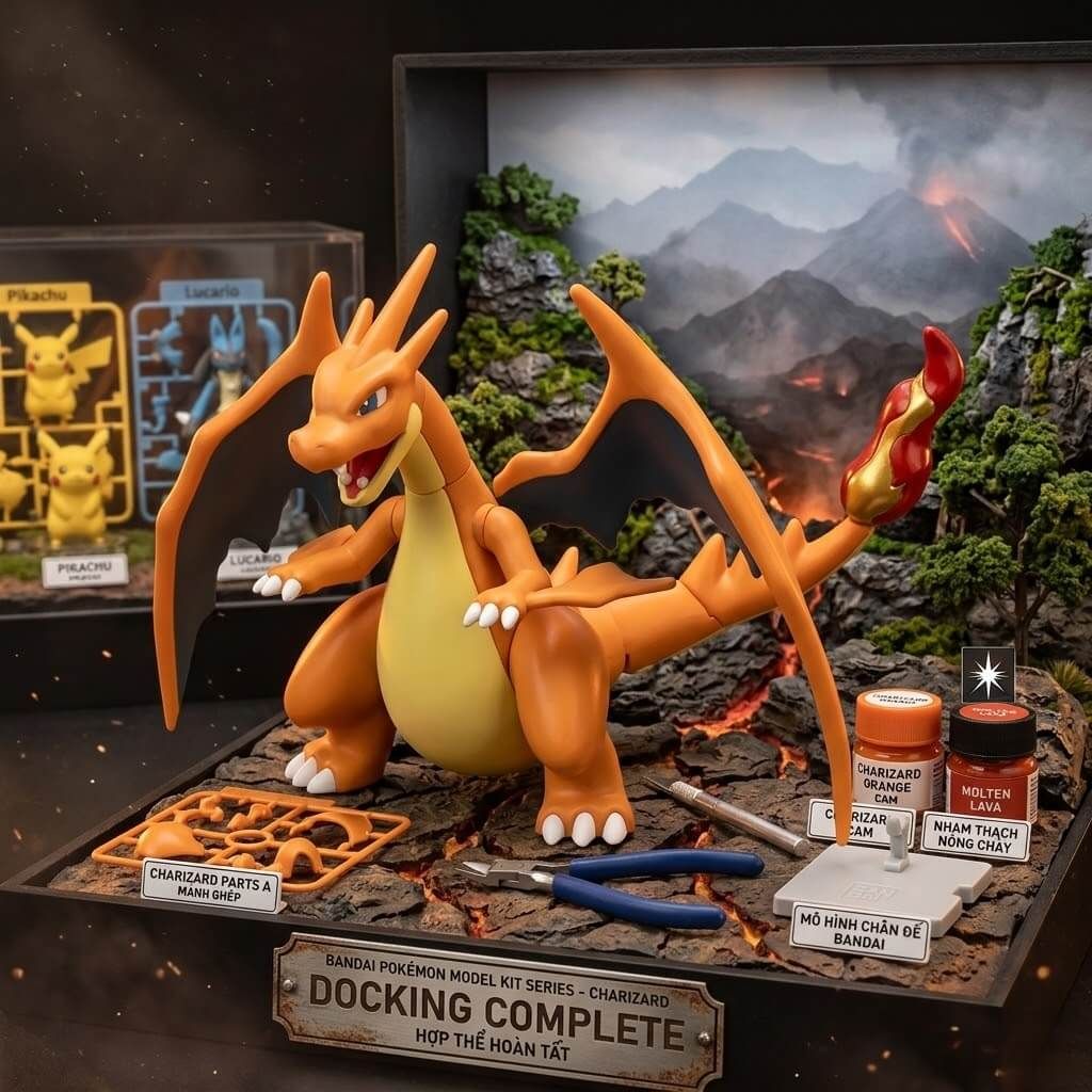 Mô hình lắp ráp Pokemon Plamo Collection Select Series Plastic Model Kit BANDAI