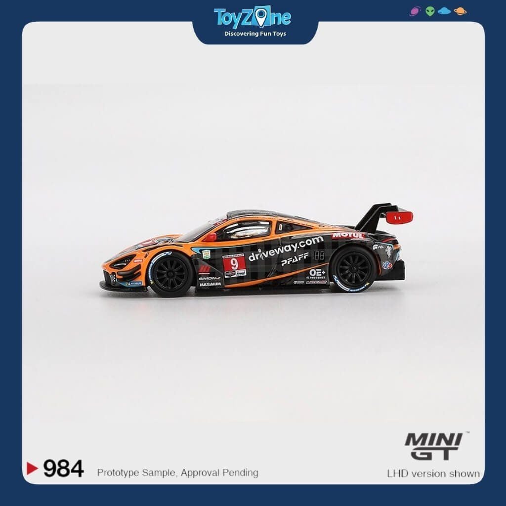Mô hình xe Mclaren 720S GT3 EVO 2024 IMSA Daytona 24 Hrs Pfaff Motorsports 1:64 MiniGT