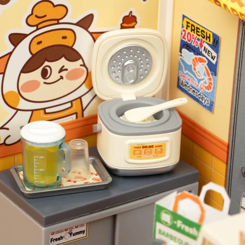 Mô hình lắp ráp nhà nhựa DIY Quầy Ẩm Thực Đêm Rolife Night Out Food Stall DW022 ROBOTIME