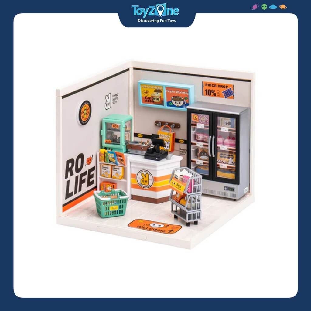 Mô hình lắp ráp nhà nhựa DIY Cửa Hàng Tiện Lợi Rolife Super Creator Energy Supply Store DW002 ROBOTIME