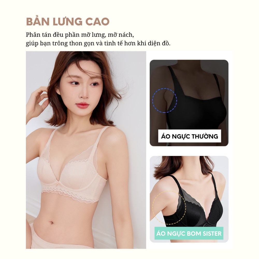 Áo lót ren hoa không gọng, mút vừa, hạn chế bẹt quả, tôn dáng A0K26