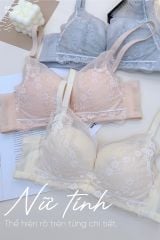 Áo lót ren hoa không gọng, mút vừa, hạn chế bẹt quả, tôn dáng A0K17