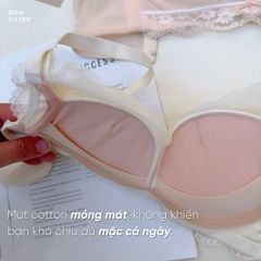 Áo lót ren hoa không gọng, mút vừa, hạn chế bẹt quả, tôn dáng A0K17