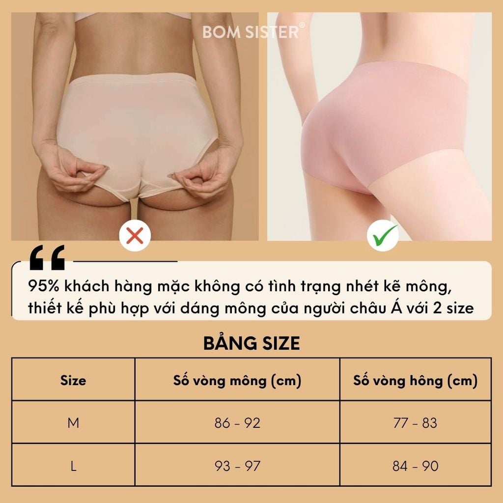 [FREESHIP] Combo 5 Quần Lót Kem Nền Không Viền – Mặc Như Không, Mát Mẻ Cả Ngày P0310