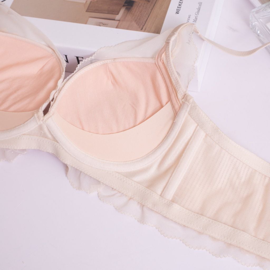 Áo lót ren hoa không gọng, mút vừa, hạn chế bẹt quả, tôn dáng A0K26